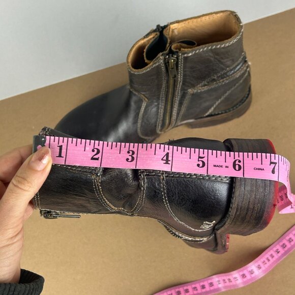 Bed Stu Eiffel Leather Ankle Boots Womens 9 Rustic Black/Dark Brown - Picture 13 of 14